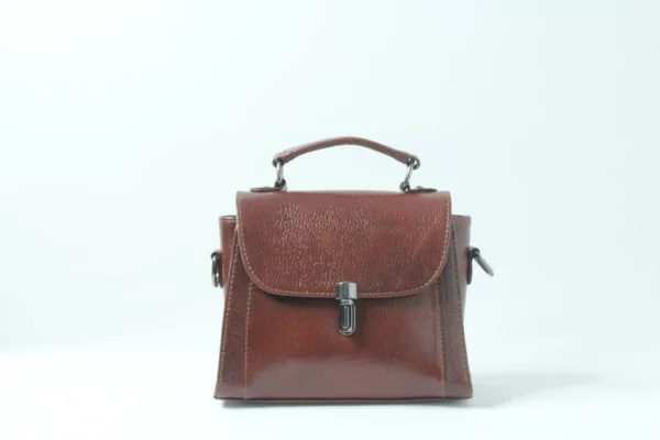 2Brown Handmade Leather Mini Satchel Bag for Women 3