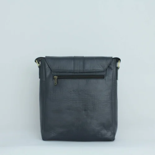 Black Crocodile Texture Leather Crossbody Bag for Men 1 Black Crocodile Texture Leather Crossbody Bag for Men 1