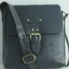 Black Crocodile Texture Leather Crossbody Bag for Men 10 Black Crocodile Texture Leather Crossbody Bag for Men 10