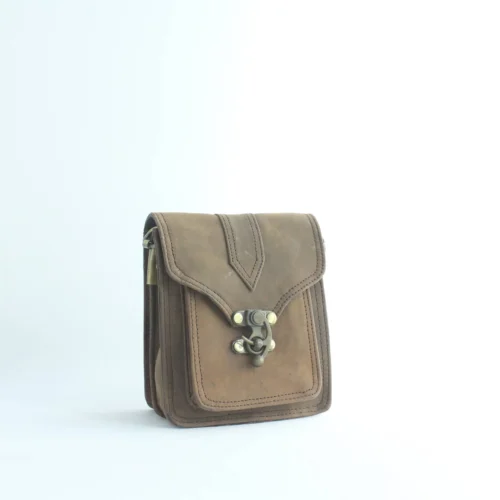 Black Handmade Leather Camera Satchel with Antique Lock 1 Black Handmade Leather Camera Satchel with Antique Lock 1