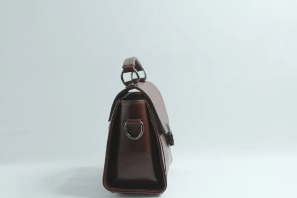 Brown Handmade Leather Mini Satchel Bag for Women 6