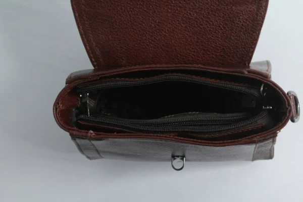Brown Handmade Leather Mini Satchel Bag for Women 9