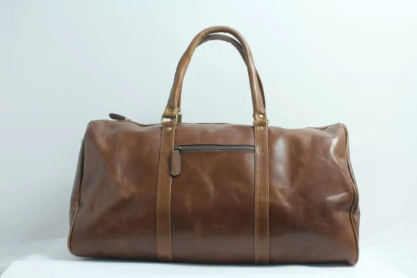 Classic Leather Barrel Duffel Bag for Men 1
