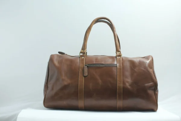 Classic Leather Barrel Duffel Bag for Men 2