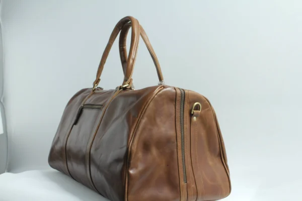 Classic Leather Barrel Duffel Bag for Men 3