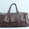 Classic Leather Travel Duffel Bag with Buckle Flap for Men 1