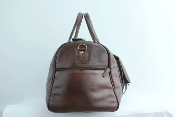 Classic Leather Travel Duffel Bag with Buckle Flap for Men 3