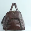Classic Leather Travel Duffel Bag with Buckle Flap for Men 4