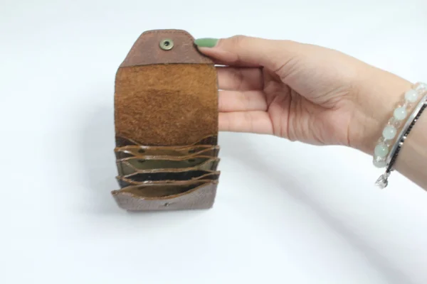 Compact Multi-Pocket Leather Card Organizer 10