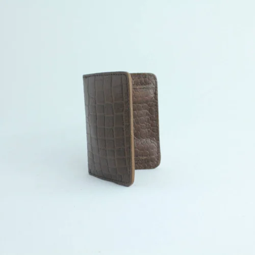 Croc-Embossed Genuine Leather Card Holder 1