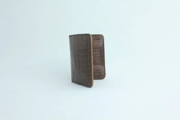 Croc-Embossed Genuine Leather Card Holder 1