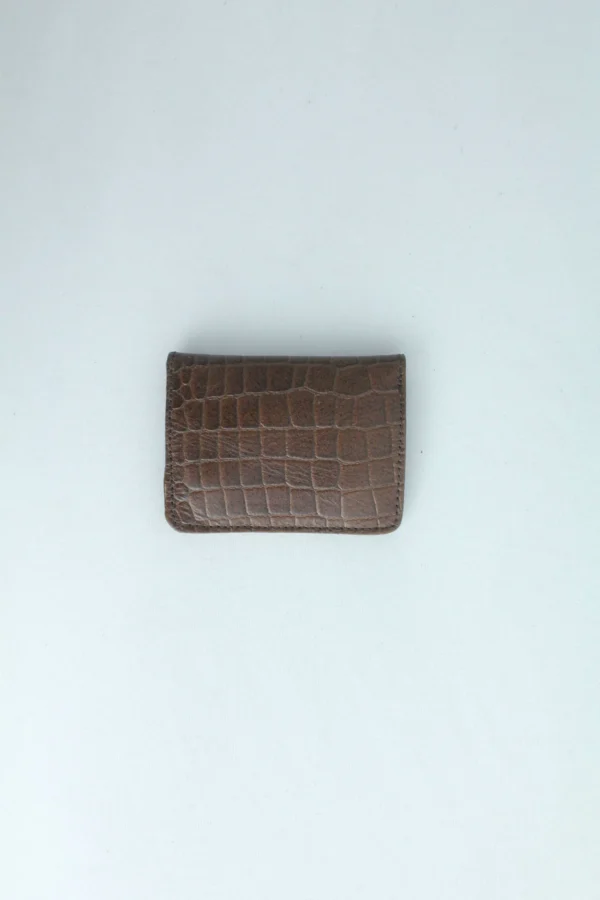 Croc-Embossed Genuine Leather Card Holder 3