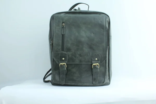 Genuine Leather Office Backpack – Front Buckle Design 2