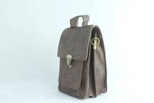 Handcrafted Full Grain Leather Mini Satchel Crossbody Bag 3