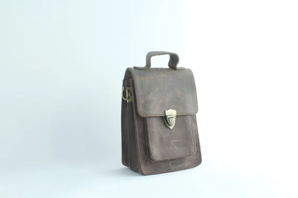Handcrafted Full Grain Leather Mini Satchel Crossbody Bag 6