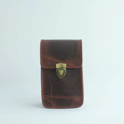 Handcrafted Full Grain Leather Phone Sling Bag 1 Handcrafted Full Grain Leather Phone Sling Bag 1