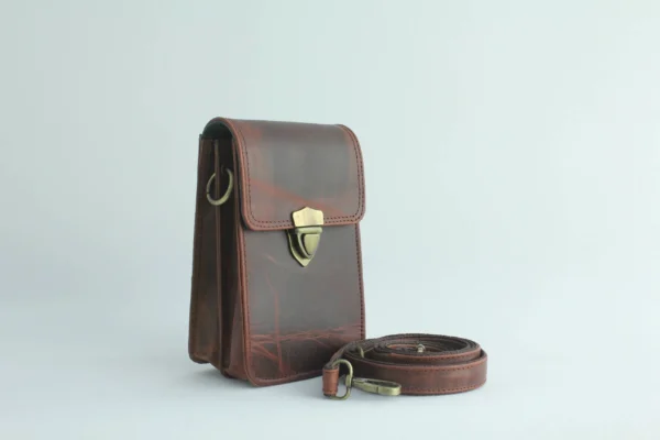 Handcrafted Full Grain Leather Phone Sling Bag 2