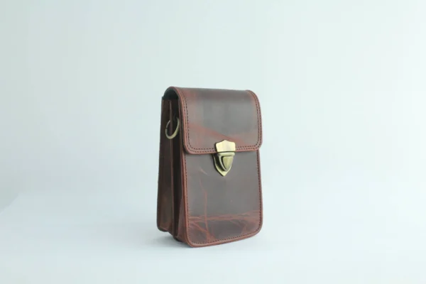 Handcrafted Full Grain Leather Phone Sling Bag 3
