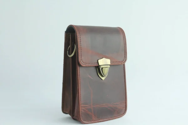 Handcrafted Full Grain Leather Phone Sling Bag 6