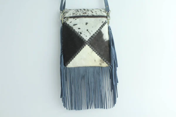 Handcrafted Hairon Leather Fringe Crossbody Bag for Women 1