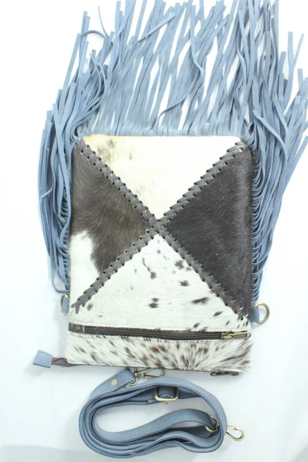 Handcrafted Hairon Leather Fringe Crossbody Bag for Women 4