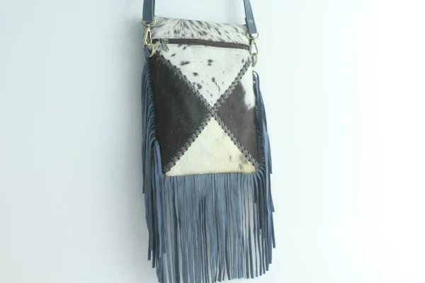 Handcrafted Hairon Leather Fringe Crossbody Bag for Women 7