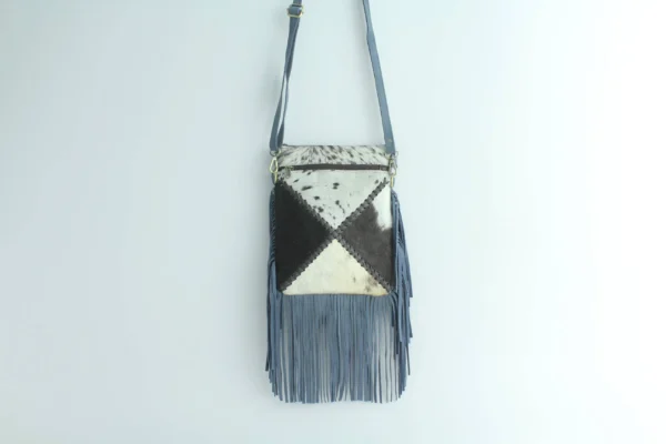 Handcrafted Hairon Leather Fringe Crossbody Bag for Women 8