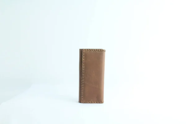 Handcrafted Whipstitch Leather Trifold Wallet Clutch 1