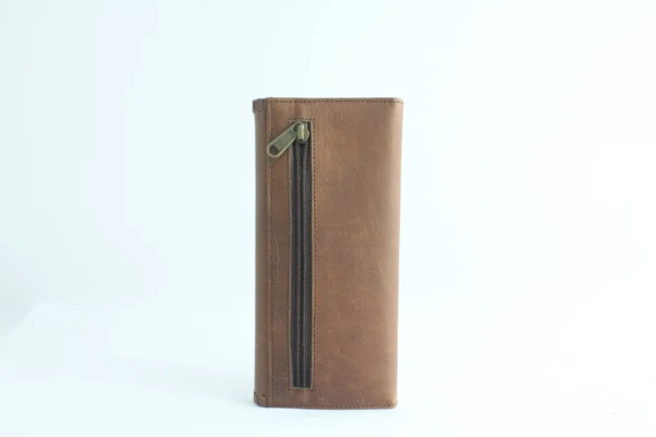 Handcrafted Whipstitch Leather Trifold Wallet Clutch 10