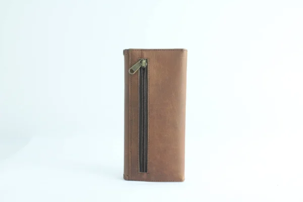 Handcrafted Whipstitch Leather Trifold Wallet Clutch 11