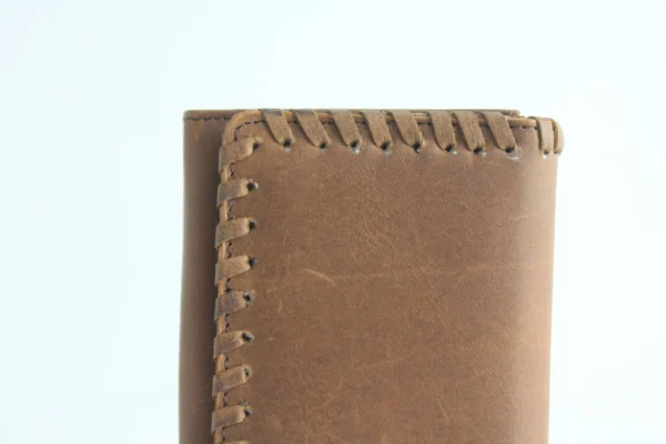Handcrafted Whipstitch Leather Trifold Wallet Clutch 8