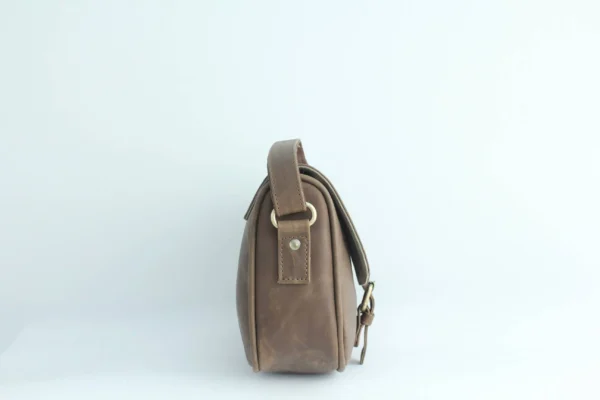 Horse Leather Saddle Crossbody Bag – Handmade Everyday Sling 3
