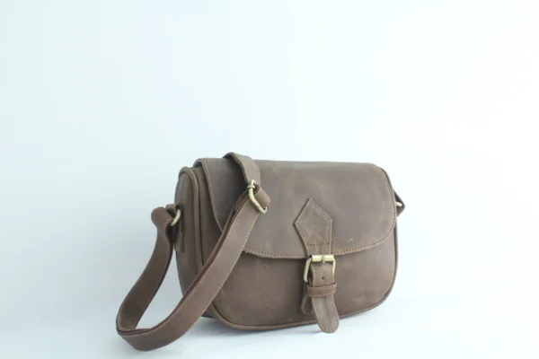 Horse Leather Saddle Crossbody Bag – Handmade Everyday Sling 4