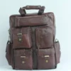 Rugged Leather Cargo Backpack for Men 1