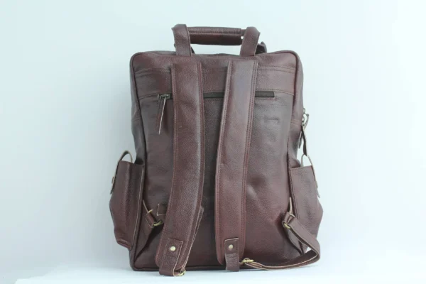 Rugged Leather Cargo Backpack for Men 4