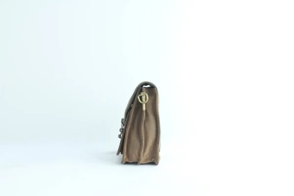 Rustic Handmade Leather Camera Satchel for Travel & Everyday Carry (Brown) 6