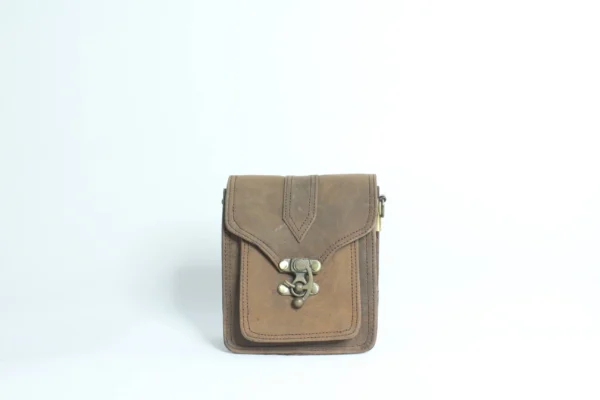 Rustic Handmade Leather Camera Satchel for Travel & Everyday Carry (Brown) 8