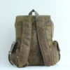 Rustic Olive Leather Drawstring Backpack 2