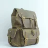 Rustic Olive Leather Drawstring Backpack 3