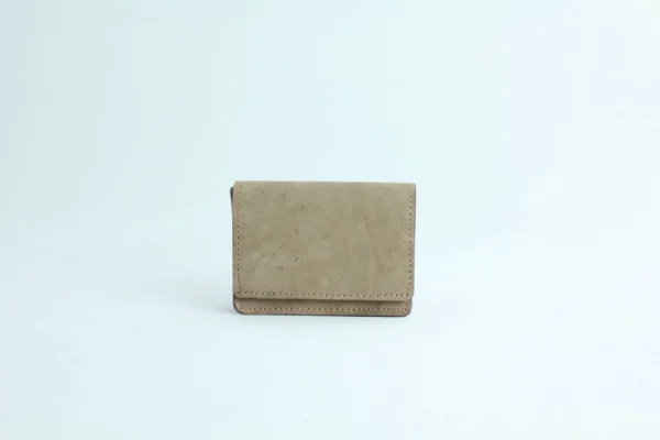 Sand-Beige Genuine Leather Mini Bifold Card Holder 1 Sand-Beige Genuine Leather Mini Bifold Card Holder 1