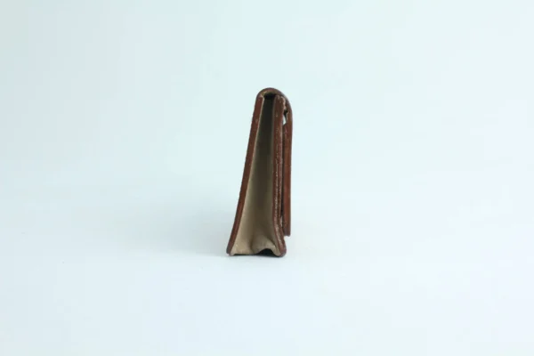 Sand-Beige Genuine Leather Mini Bifold Card Holder 5 Sand-Beige Genuine Leather Mini Bifold Card Holder 5
