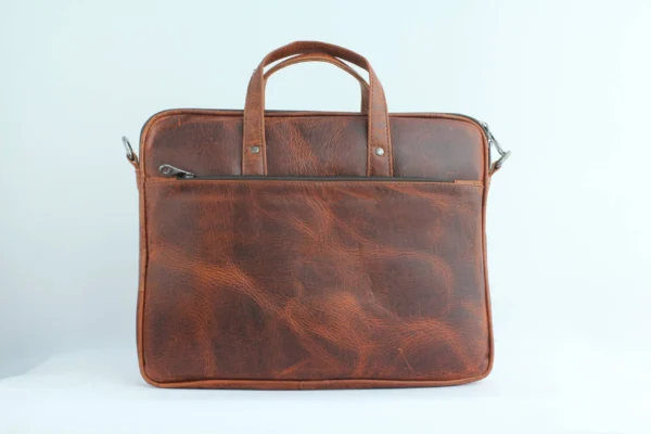 Slim Leather Laptop Portfolio Bag - Cognac Tan 2 Slim Leather Laptop Portfolio Bag - Cognac Tan 2