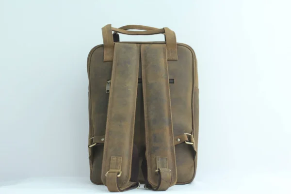 Slim Vertical Leather Slim Tech Backpack for Men 2