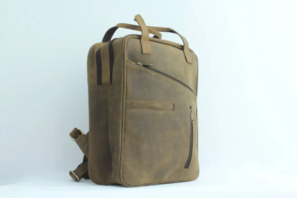 Slim Vertical Leather Slim Tech Backpack for Men 3