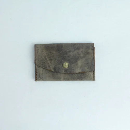 Small Genuine Leather Snap Pouch for Coins & Cards 1