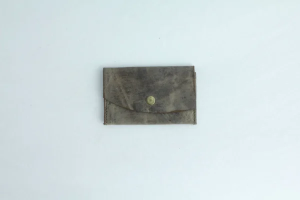 Small Genuine Leather Snap Pouch for Coins & Cards 1