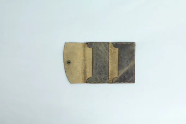 Small Genuine Leather Snap Pouch for Coins & Cards 2