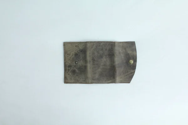 Small Genuine Leather Snap Pouch for Coins & Cards 3