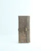 Vintage Brown Leather Trifold Clutch Wallet with Tab Closure 1