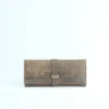 Vintage Brown Leather Trifold Clutch Wallet with Tab Closure 4